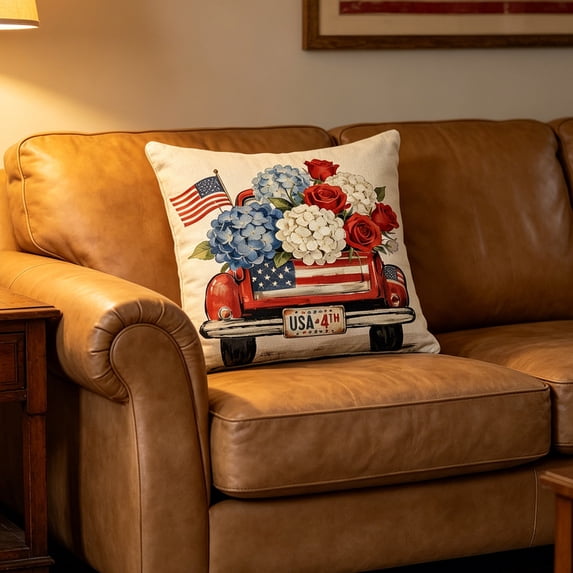 4th of July Throw Pillow Covers,HD Printed Soft Pillowcase Festive Decorative Cushion Case for Independence Day,Memorial Day Decorations