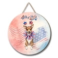 thumbnail image 1 of 4th of July Toy Fox Terrier Celebrates Independence Day Round Wood Sign Dog Lover Hanging Wall Home Decor - 12010, 1 of 5