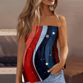 thumbnail image 1 of 4th of July Tube Tops for Women Patriotic Print Pleated Tank Tops American 250th Anniversary Casual Bandeau Sleeveless Tank Tops, 1 of 5