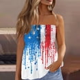 thumbnail image 1 of 4th of July Tube Tops for Women Strapless Smocked Bandeau Tops Casual Pleated Flowy Tops Sleeveless Tank Tops, 1 of 5