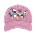 thumbnail image 1 of 4th of July USA 250th Anniversary Hat American Flag Embroidered Cap Adjustable Washed Casual Cap 1776-2026 Commemorative Patriotic Merchandise,Pink, 1 of 5