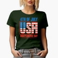 thumbnail image 1 of 4th of July USA Independence Day, Military Green T-Shirt, Small, 1 of 5