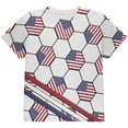 thumbnail image 1 of 4th of July USA World Cup Soccer Ball All Over Youth T Shirt Multi YXL, 1 of 2