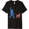 thumbnail image 1 of 4th of July Usa Flag Bigfoot Walking Poodle Dog Funny Premium T-Shirt, 1 of 4
