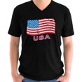 thumbnail image 1 of 4th of July V-neck Shirt for Men Distress Flag USA Gift for Mens S M L XL 2XL Graphic Tee, 1 of 2