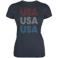 thumbnail image 1 of 4th of July Vintage 70's Paralines USA Juniors Soft T Shirt Indigo Blue SM, 1 of 1
