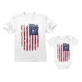 thumbnail image 1 of 4th of July Vintage USA Flag Patriotic Shirts Father & Baby Matching Set Outfit Dad White X-Large / Baby White 6M (3-6M), 1 of 6
