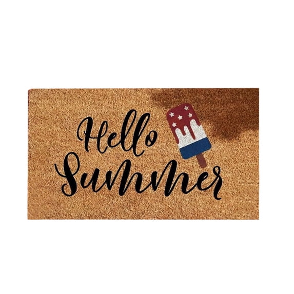 4th of July Welcome Doormat, Patriotic Red White and Blue Absorbent Stain Resistant Non-Slip Rugs for Front Door 15.7''x23.6''