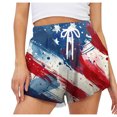 thumbnail image 1 of 4th of July Women's Comfy Summer Beach Shorts Casual Sports Shorts Yoga Short Pants with Elastic Drawstring & Pockets, 1 of 4