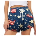thumbnail image 1 of 4th of July Women's Comfy Summer Beach Shorts Casual Sports Shorts Yoga Short Pants with Elastic Drawstring & Pockets, 1 of 4