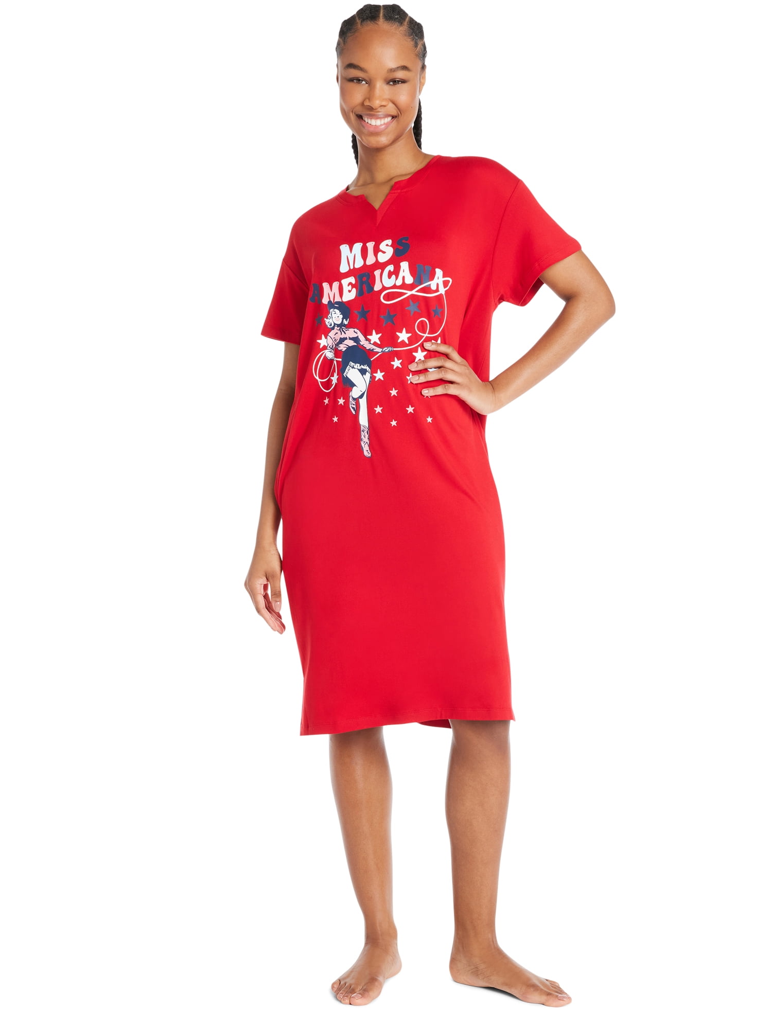 4th of July Women s Lounger Sleepshirt by Way To Celebrate Sizes S to 3X