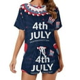 thumbnail image 1 of 4th of July Women's Ruffle Short Sleeve Tops And Shorts Cute Peeps Bunny Pajamas Sets, 1 of 7