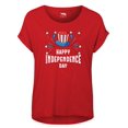 thumbnail image 1 of 4th of July Womens Crewneck Shortsleeve Cotton TShirt - Independence Day Basic Printed Patriot Shirts, 1 of 1