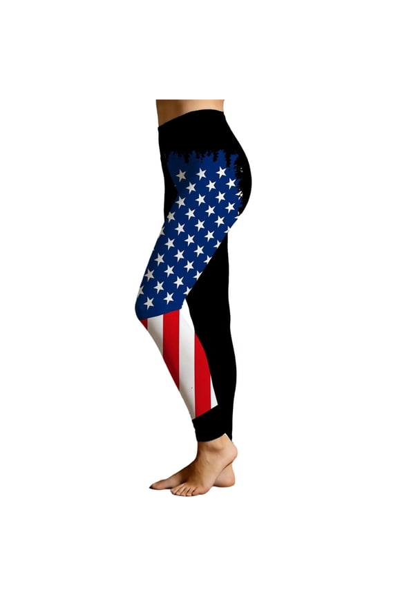 4th of July Womens High Waist Control Leggings Stretchy Workout Yoga Pants With Pockets Clothes