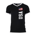 thumbnail image 1 of 4th of July World Cup USA Mens Soccer Jersey V-Neck T-Shirt Black-White 2XL, 1 of 1