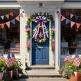 thumbnail image 1 of 4th of July Wreath for Front Door Independence Day Decorations Patriotic Fabric Bow for Indoor Outdoor Party Home Garden, 1 of 6