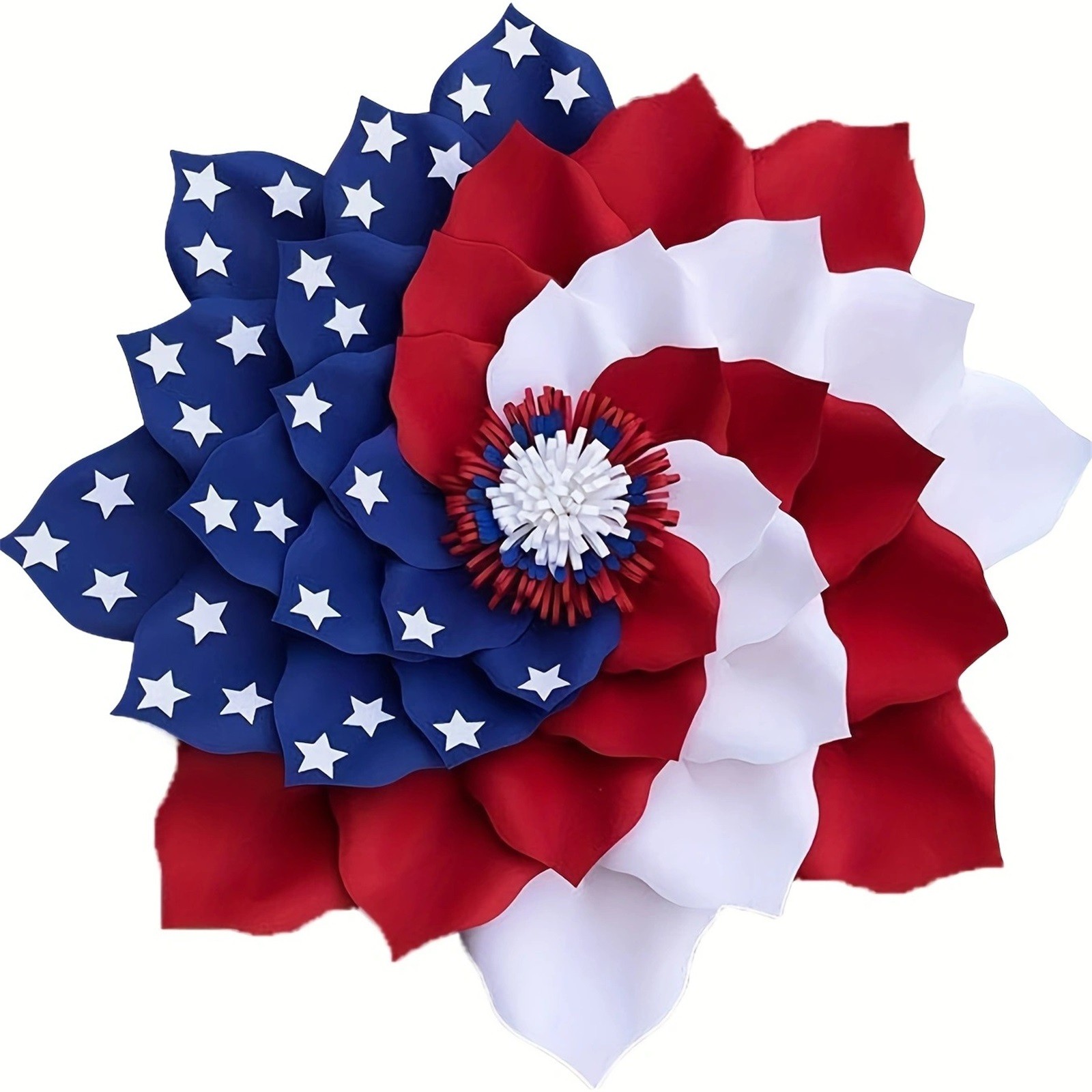 4th of July Wreath for Front Door,Independence Day Patriotic Wreath,Hanging Wreaths Door Window Decor for Veterans Memorial Day Home Wall Decor