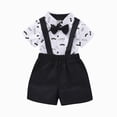 thumbnail image 1 of Toddler Boy Summer Outfits Baby Boy Clothes Baby Prints Romper Suspender Pants Set Gentleman Outfit, 1 of 1