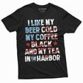 thumbnail image 1 of 4th of July funny shirt cold beer black coffee tea in the harbor funny fourth of July shirt, 1 of 7
