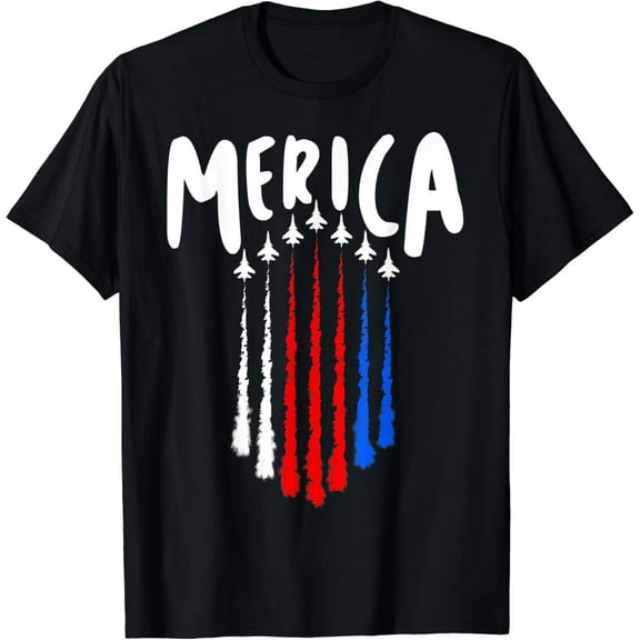 4th of July or Memorial Day Red White Blue Air Force Flyover T-Shirt