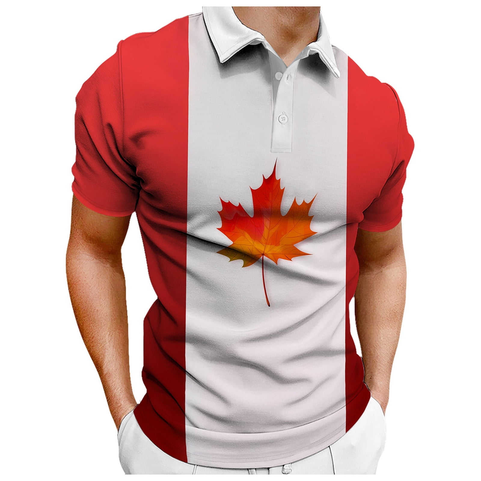 4th of July Men‘s Summer Lapel Canada Independence Day National Day ...