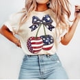 thumbnail image 1 of 4th of july Cherry T-shirt, Trendy 4th of july Shirt, Red and blue Bow, 4th of july Shirt, Retro Usa Fourth Of July TH300546, 1 of 5