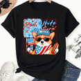 thumbnail image 1 of 4th of july Red White And Feral Corgi Merica Unisex T-Shirt Suitable for Men and Women, 1 of 5