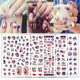 thumbnail image 1 of 4th of july nail decals stickers, self adhesive independence day patriotic american flag diy design nail art decorations (8 sheets), 1 of 6