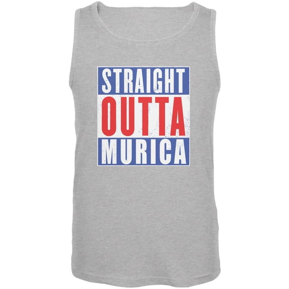 4th of july straight outta murica america funny mens tank top