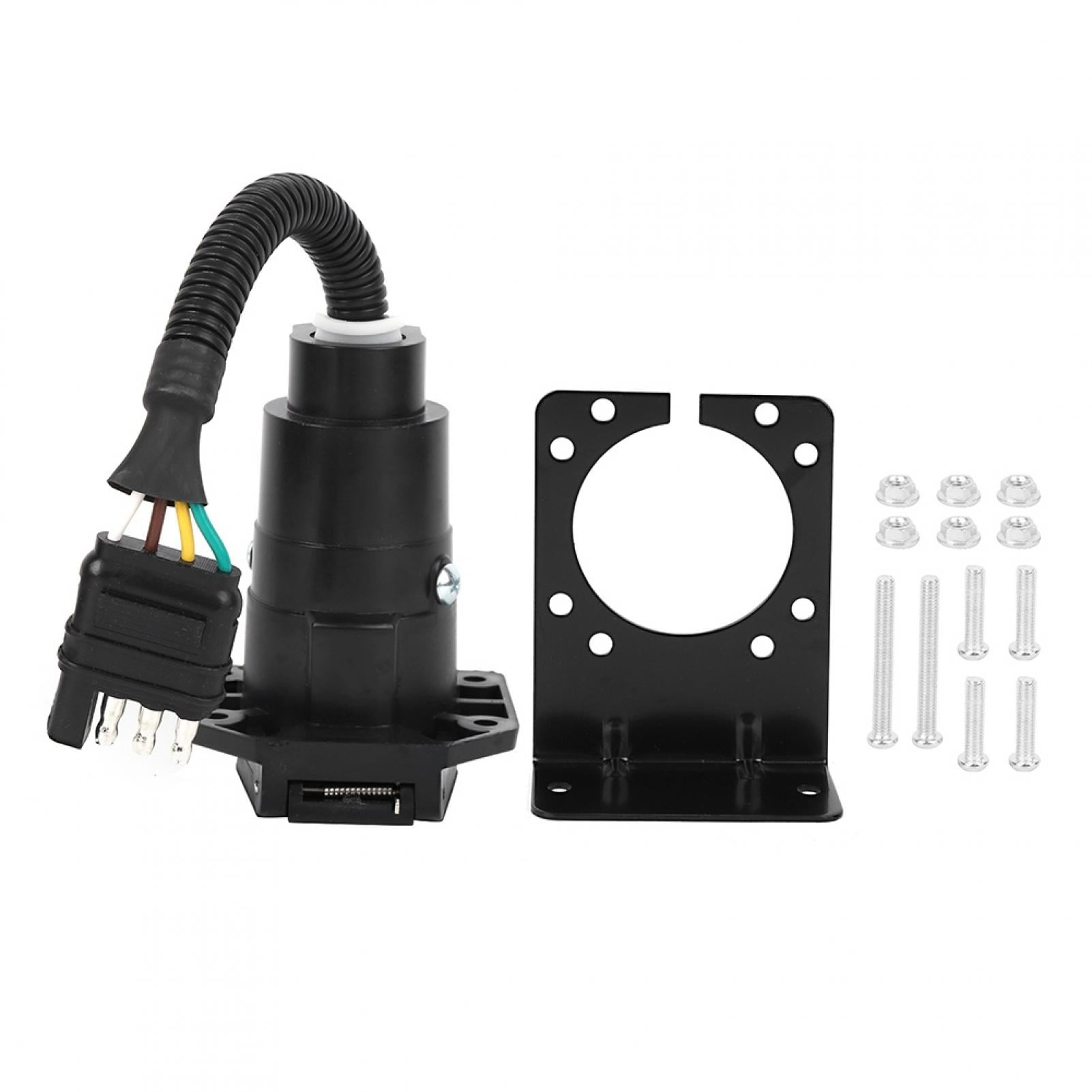 4way 4 Pin To 7 Pin Trailer Adapter Plug With Bracket Waterproof Connector US Type 6-24V