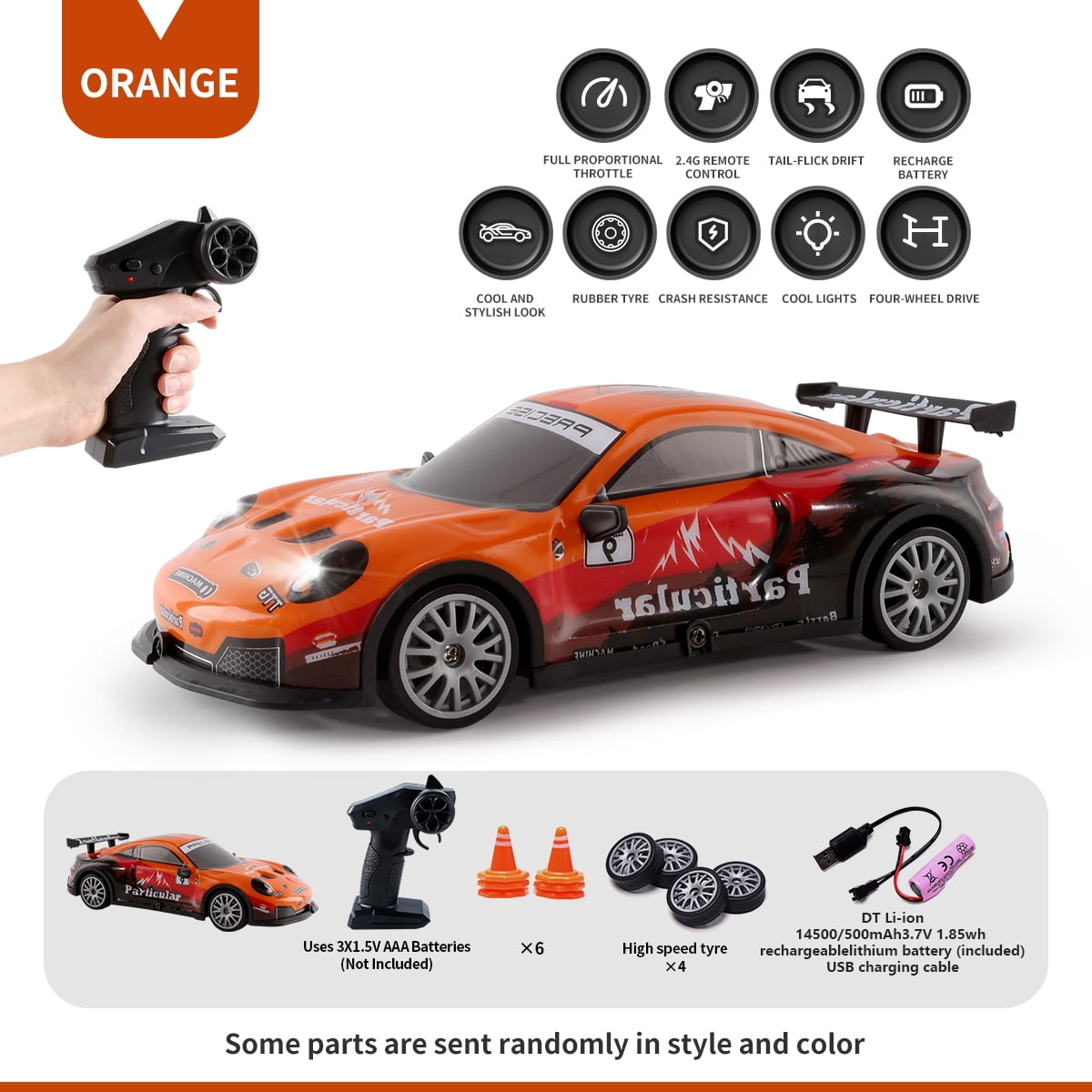 4wd drift remote control racing car, high speed rc car with led lights ...