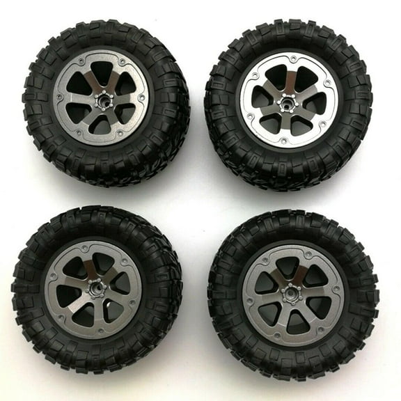 4x 1/16 Scale RC Truck Tires Black, 140g, Rubber & Plastic, for WPL B-1 B-14 C-14 C-24