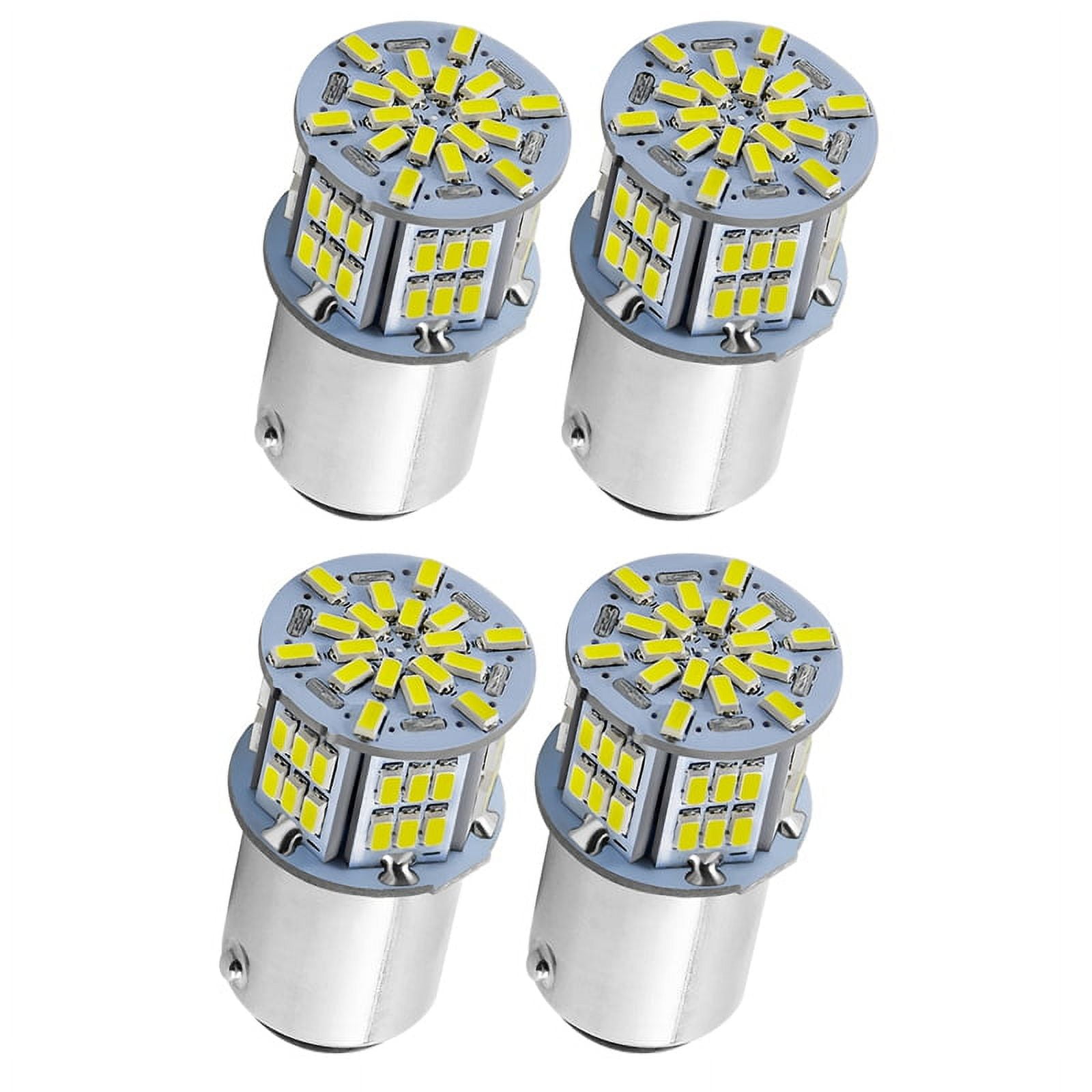 4x 1157 LED Bulb White 54SMD 1080 Lumens, 7528 2357 2057 LED Light Bulbs for Brake Tail Running Parking Backup Light