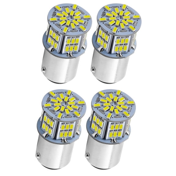 4x 1157 LED Bulb White 54SMD 1080 Lumens, 7528 2357 2057 LED Light Bulbs for Brake Tail Running Parking Backup Light