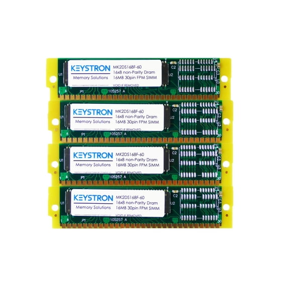 4x 16MB 64MB 30pin SIMMs RAM MEMORY 60ns for Apple Performa 600, 600CD, Mac IIsi, IIci (nonparity), IIvi, IIvx, IIcx, Quadra 700, 900, 950, Apple Workgroup Server 95
