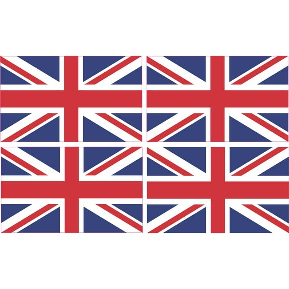 [4x] 2.5 x 1.5 British Flag Bumper Sticker Vinyl Car Window Decal Stickers