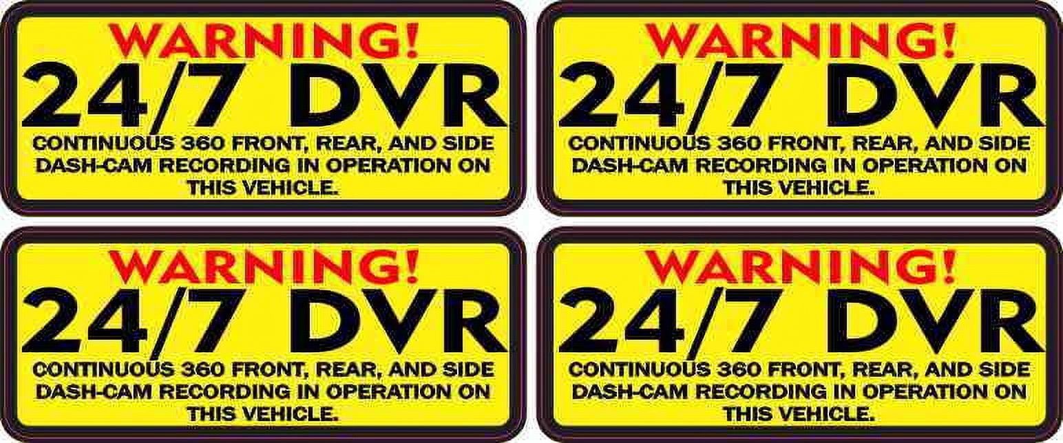 [4x] 2.5in x 1in Warning DVR Recording Sticker - Walmart.com