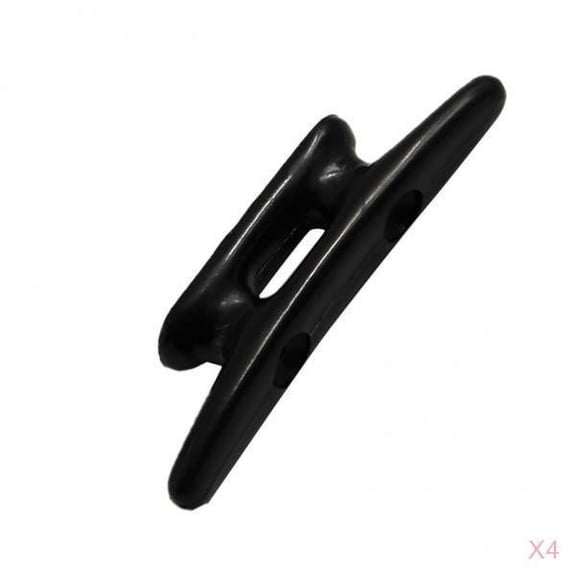 4x 3" Black Nylon Closed Base Marine Boat & Dock 3 Inch 75mm Cleat , Noir 1#, 4pcs 75mm