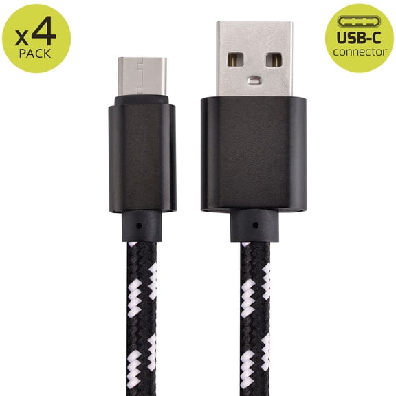 4x 3FT USB Type C Fast Charging Cable USB-C Type-C 3.1 Data Sync Charger Cable Cord For Samsung Galaxy S8 S8 Plus S9 S9 Plus S10 S10+ S10e Nexus 5X 6P OnePlus 2 3 LG G5 G6 V20 HTC M10 Google Pixel XL