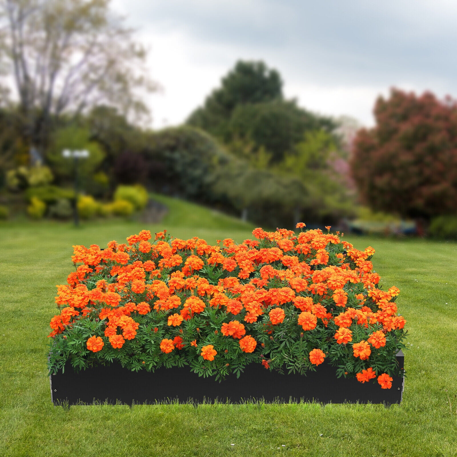 4x 40*8.46inch Outdoor Landscape Border Garden Lawn Flower Bed Edging Steel Black