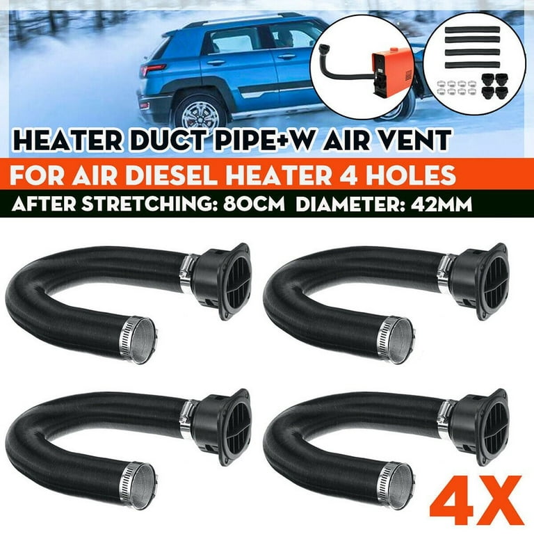 4x 42mm Heater Duct Pipe Tube+ Air Vent Outlet For Air Diesel