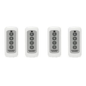 4x 433MHZ Wireless Remote Control White 4-Button Remote Control EV1527 Learning Code Wireless Remote Control