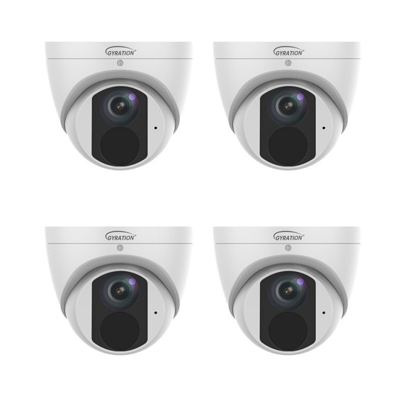 4x 4MP Outdoor IR Fixed Turret Camera Waterproof with Built-in Microphone Edge Storage 120dB WDR PoE Smart IR 256GB Micro SD Support