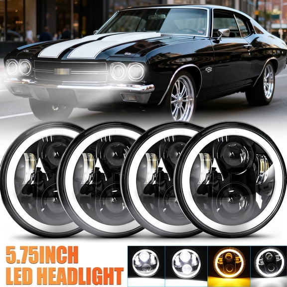 4x 5.75" 5-3/4 LED Headlights Hi/Lo For Chevy Chevelle El Camino Impala