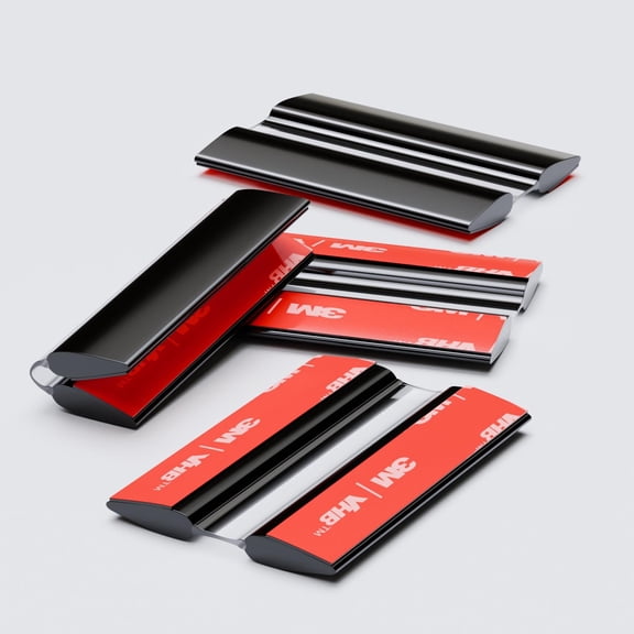 4x 50mm (2 in) Black Flexible Hinges No glue required. Low profile, Acrylic Piano Hinges. - 4 Pack