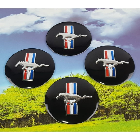 4x 56mm 2.2" US Ford Mustang Horse Wheel Center Hub Cap Emblem Sticker Decal