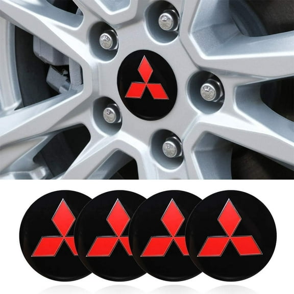 4x 56mm Wheel Center Cover Sticker Emblem Badge Wheel Hub Caps Centre Center Cover (Fit Mitsubishi) Mirage Lancer Eclipse Outlander 3000gt