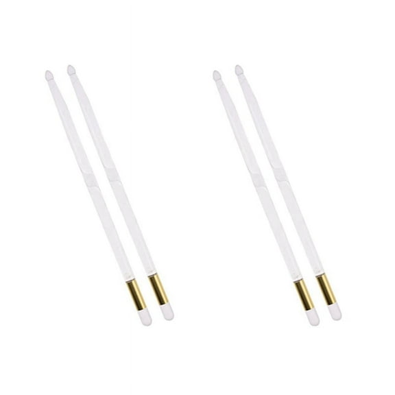 4x 5A Acrylic Luminous Drum Stick Bright LED Light Up Drumsticks Jazz Drumsticks in the Dark Stage 13Colors Free Change,4 x Luminous drum sticks 4 x Lights,Transparent & gold