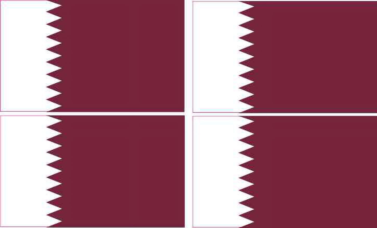 [4x] 6cm x 3.6cm Qatar Flag Bumper Sticker Vinyl Car Window Decal
