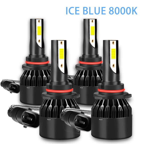 4x 9005 9006 Combo LED Headlight High Low Beam Bulbs 6000K/8000k Cool White Blue